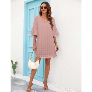 Swiss Dot Sheath Dress XL Light Teal Pretty Summer Spring Event